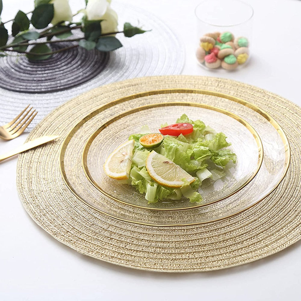 6PCS Braided Round Place Mats for Dining Table